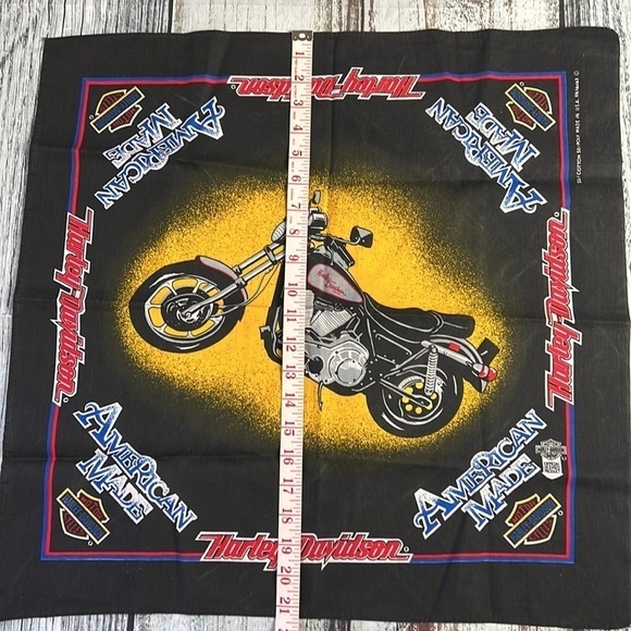 American Made Harley Davidson Black/Red-Blue Scarf Large - Picture 6 of 7